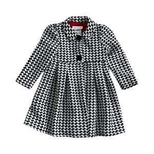 Bonnie Jean Red Dress with Black & White Houndstooth Coat Size 3T Christmas